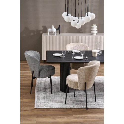 STÓŁ ROZKŁADANY 160 - 250 X 90 X 78 CM DĄB NATURALNY/CZARNY